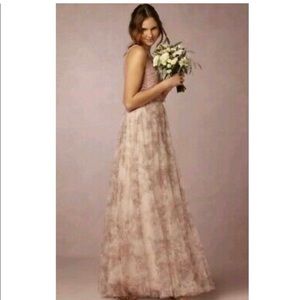 Jenny Yoo Watercolor Blush Arabella Print Skirt